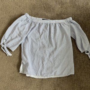 BCBG Max Azria Off-the-Shoulder Striped Top